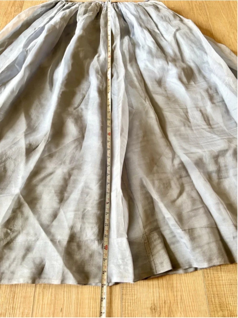 VTG DKNY Minimalist Silk Maxi Skirt Sz 6 Dusty Blue Romantic Ethereal Broomstick